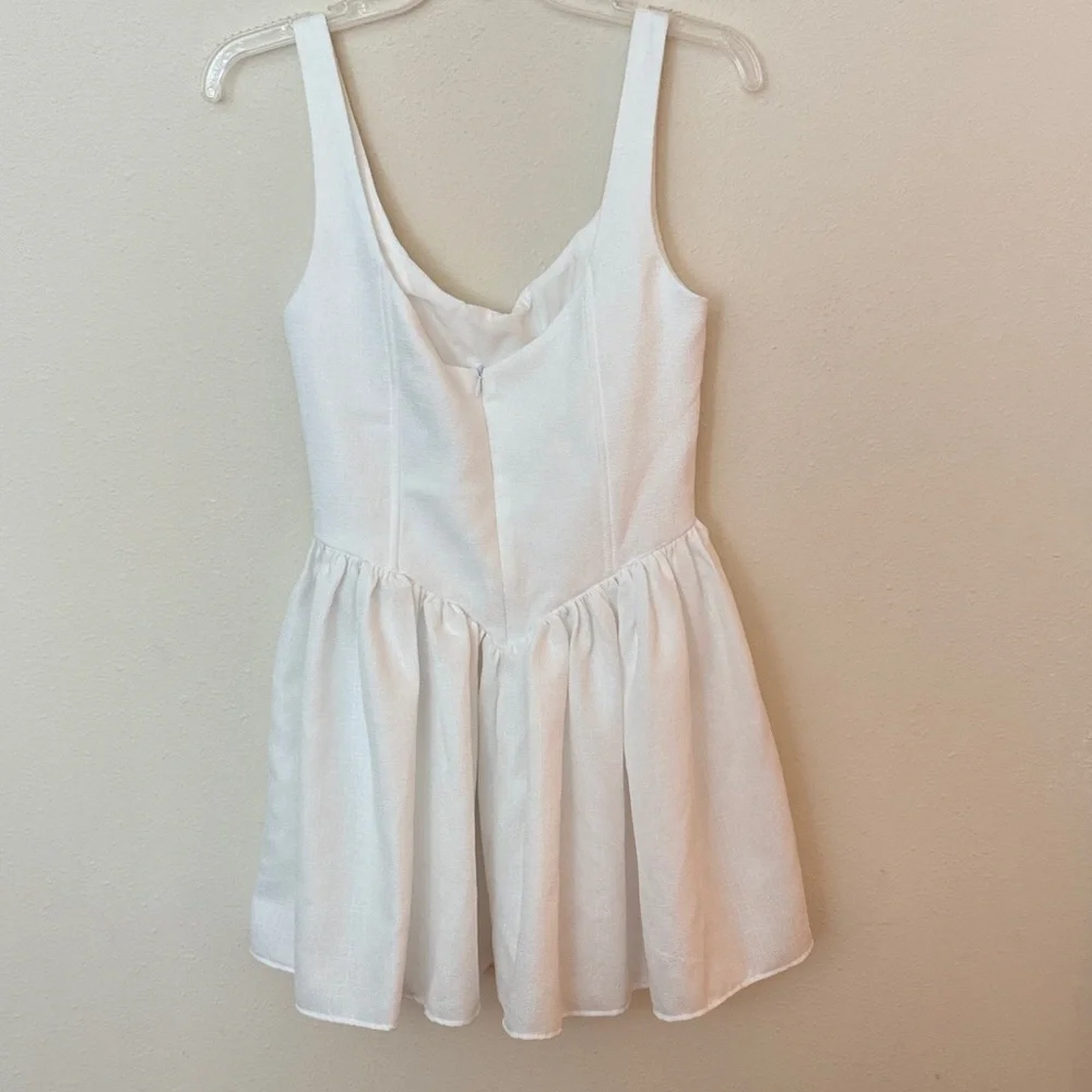 White Sleeveless Corset Mini Dress - Picture 3 of 5